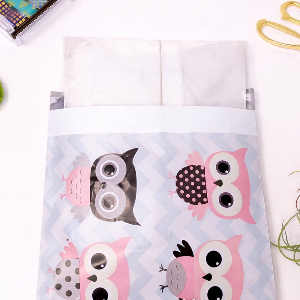 25ct Medium 10 x 13 Owl Poly Mailers - Picture 2 of 2